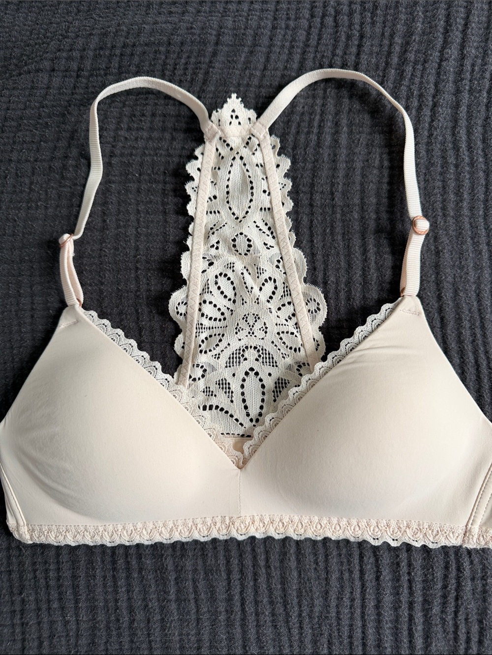 aerie Lace Racerback Bralette - pale pink